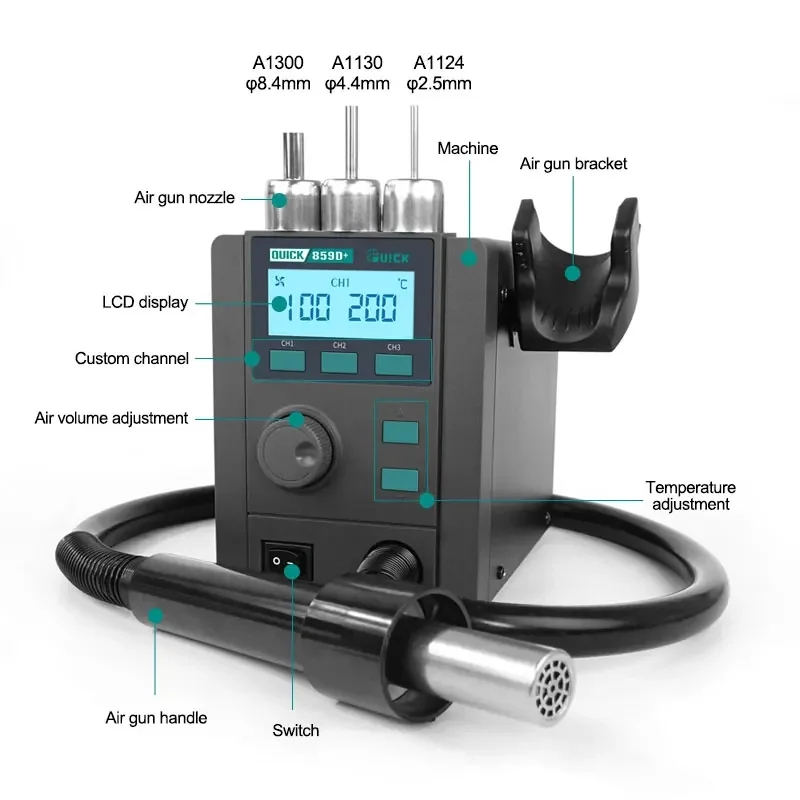 Quick 859D+ Hot Air Gun Solder - Hot Air Rework Station 评论和价格