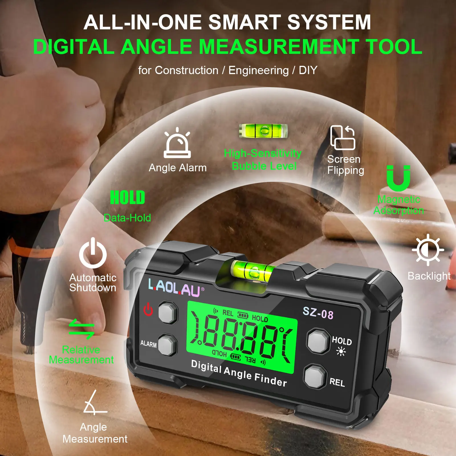 Digital Angle Gauge With Level - Diy Electronics Organizer 评论和价格