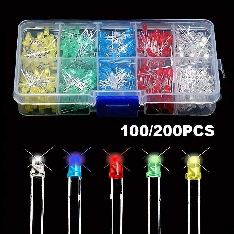 100/200PCS 3mm 5mm Multicolor  - R/Diy Electronics 评论和价格