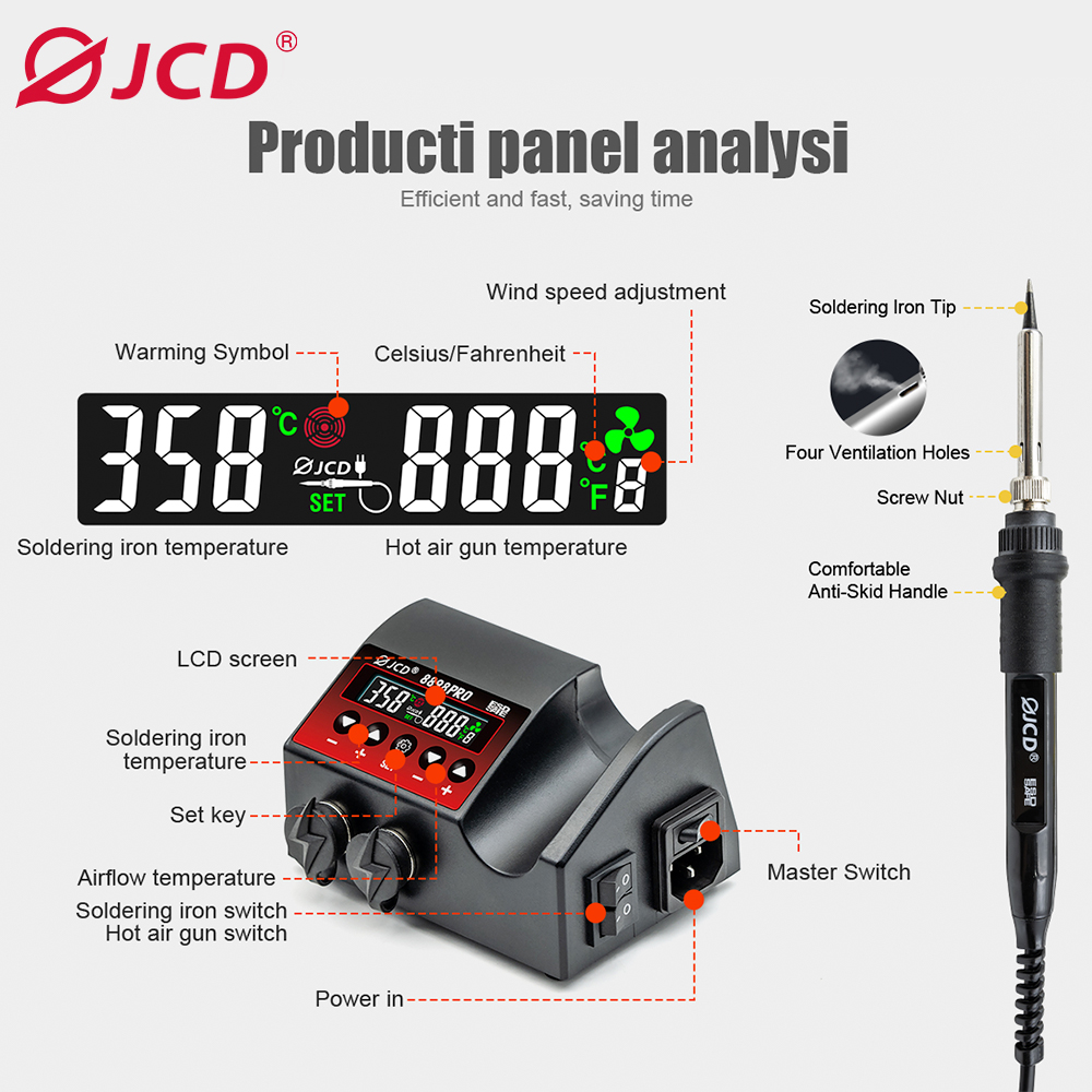 JCD 8898Pro Soldering Station  - Hot Air Rework Station 评论和价格